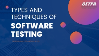 Types And Techniques Of Software Testing