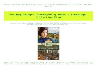 Download EBOoK@ New Beginnings Thanksgiving Books & Blessings Collection Five [PDF EPUB KINDLE]