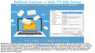 BellSouth Customer Service  1(800) 775 5582