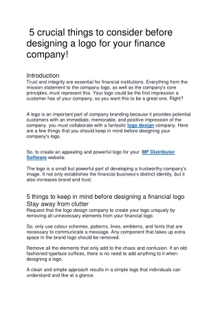 5 crucial things to consider before designing a logo for your finance company