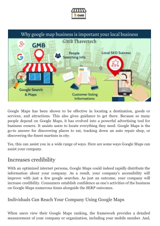 Why google map business is important for your local business- GMB Thavertech
