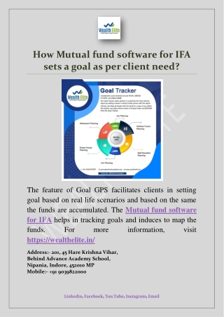 How Mutual fund software for IFA sets a goal as per client need
