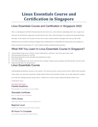 Linux Essentials Course and Certification in Singapore