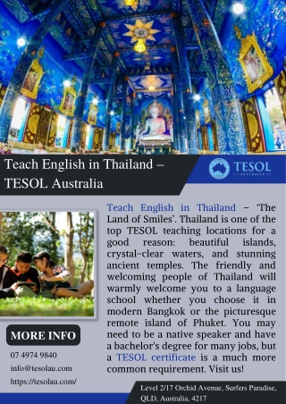 Teach English in Thailand – TESOL Australia