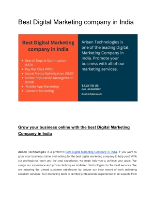 Best digital marketing company in India