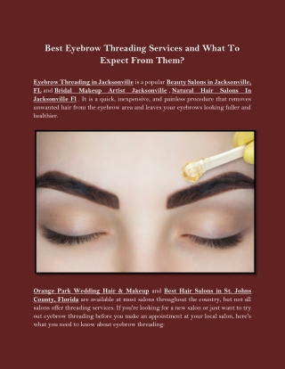 Best Eyebrow Threading Services and What To Expect From Them