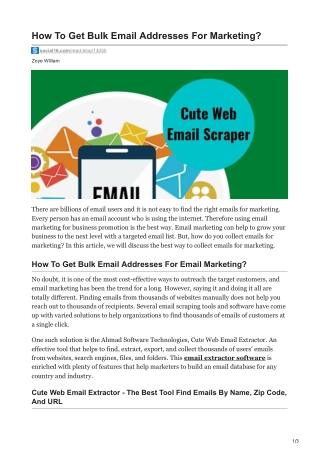 1How To Get Bulk Email Addresses For Marketing