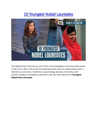 10 Youngest Nobel Laureates