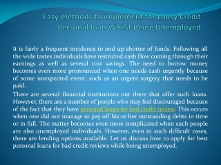 personal loans for bad credit review