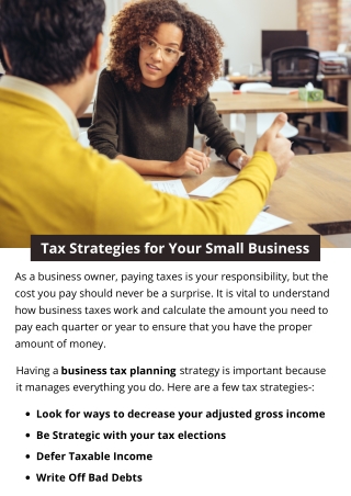 Tax Strategies for Your Small Business