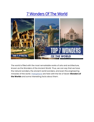 7 Wonders Of The World