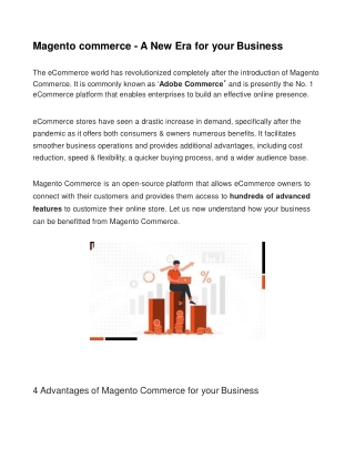 Magento commerce - A New Era for your Business