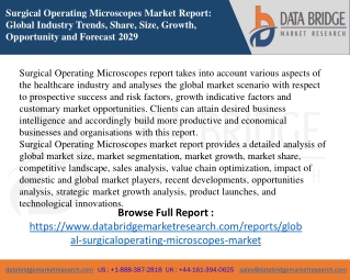 Surgical Operating Microscopes Market