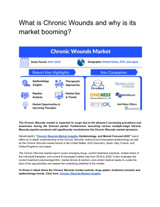 Chronic Wounds Market Insights and Epidemilogy Forecast