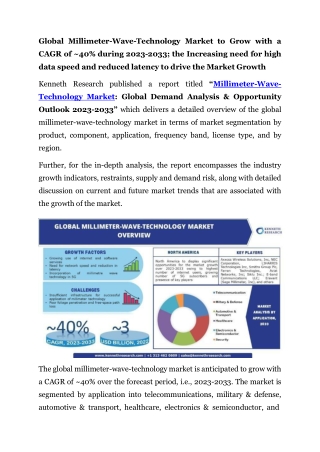 Global Milimeter-Wave-Technology  Market Press Release