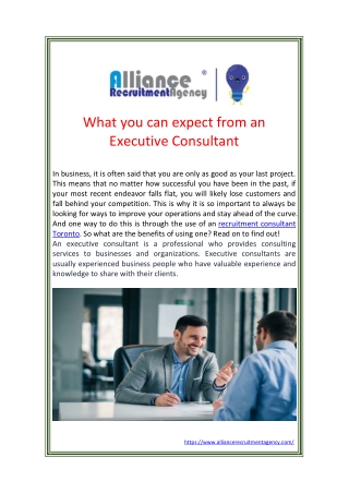 What you can expect from an executive consultant