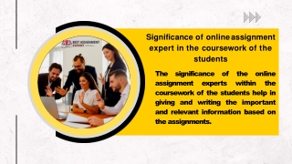 Significance of online assignment expert in the coursework of the students