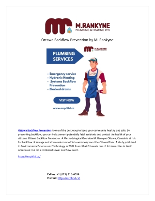 Ottawa Backflow Prevention by M. Rankyne