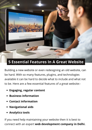 5 Essential Features In A Great Website