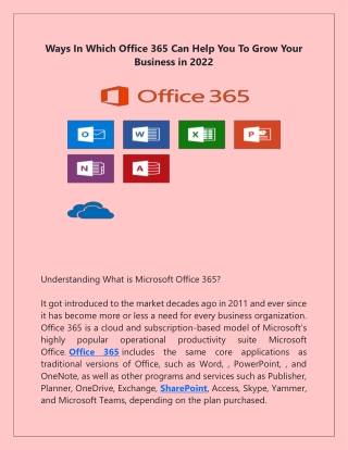 Ways In Which Office 365 Can Help You To Grow Your Business in 2022