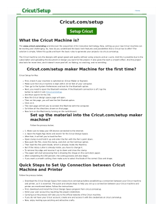 Cricut Setup for PC - www.Cricut.com/setup