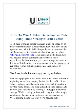How To Win A Poker Game Source Code Using These Strategies And Tactics