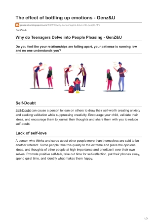 Why do Teenagers Delve into People Pleasing - GenZ&U