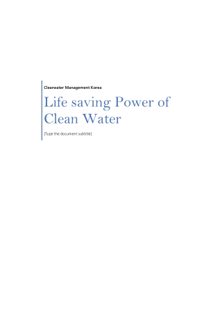 lifesaving power of clean water