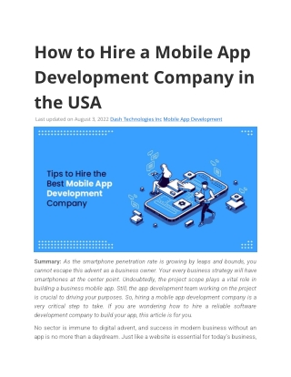 How to Hire a Mobile App Development Company