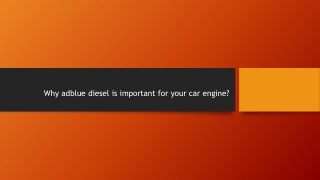 Why adblue diesel is important for your car engine?