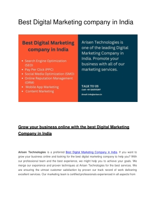 Top digital marketing company in India