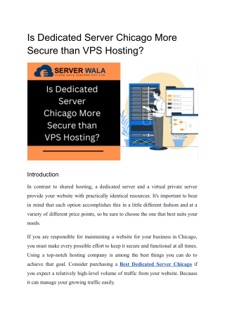 Is Dedicated Server Chicago More Secure than VPS Hosting_