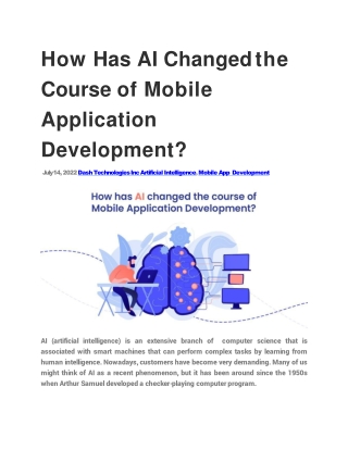 How Has AI Changed the Course of Mobile Application