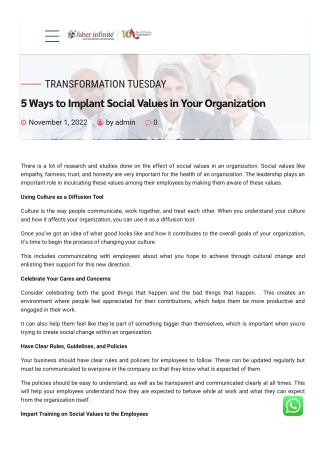 5 Ways to Implant Social values in your organization