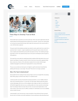 Three Ways to Develop Trust at Work