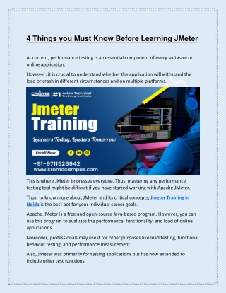 4 Things you Must Know Before Learning JMete1