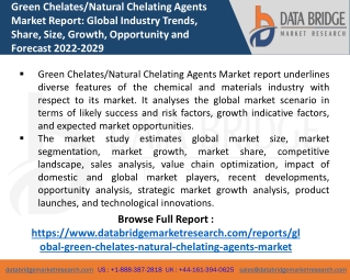 Green Chelates or Natural Chelating Agents Market