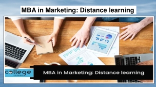 MBA in Marketing  Distance learning