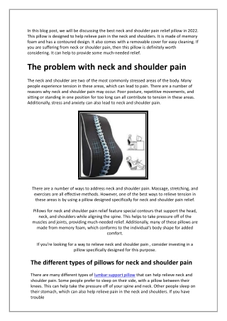 BEST Neck and Shoulder Pain Relief pillow