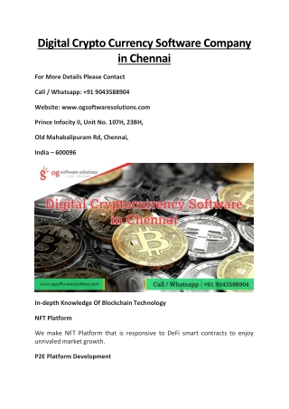 Digital Crypto Currency Software Company in Chennai