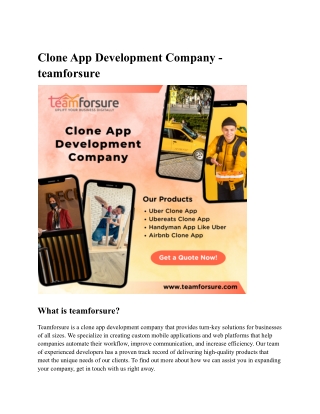 Clone App Development Company - teamforsure