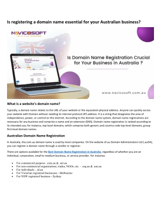 Is registering a domain name essential for your Australian business