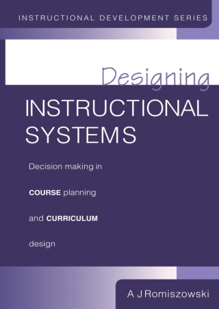 eBOOK  Designing Instructional Systems Decision Making in Course Planning