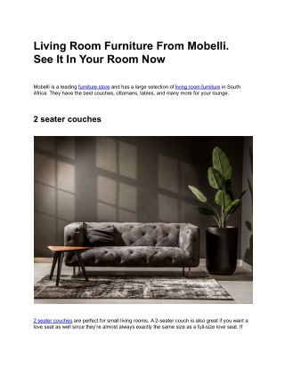 Living Room Furniture From Mobelli. See It In Your Room Now