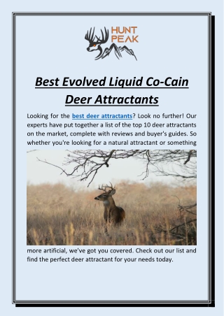 Best Evolved Liquid Co-Cain Deer Attractants
