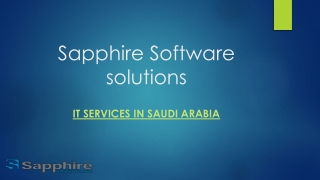 Top IT Services Provider In Saudi Arabia | Sapphire Software Solutions