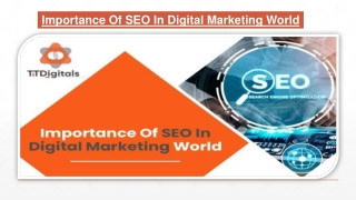 Importance Of SEO In Digital Marketing World
