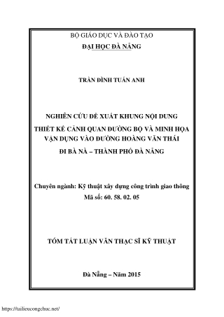 Thiết kế cảnh quan đường bộ và minh họa vận dụng vào đường Hoàng Văn Thái