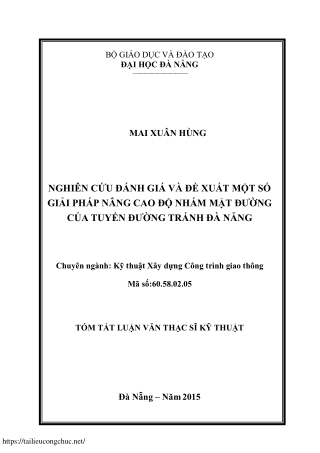 Một số giải pháp nâng cao độ nhám mặt đường của tuyến đường tránh Đà Nẵng