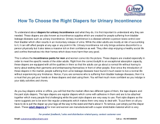 How to choose the right diapers for urinary incontinence